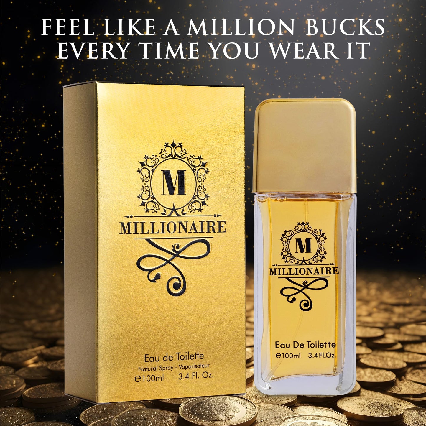URBAN COLLECTION Millionaire Eau De Toilette for Men – Citrus, Woody & Spicy, 100ml