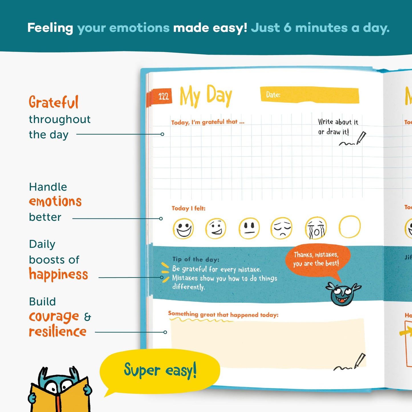 UrBestSelf 6-Minute Kids Diary – Gratitude Journal for Kids 6–12 | Mindfulness & Positive Habits