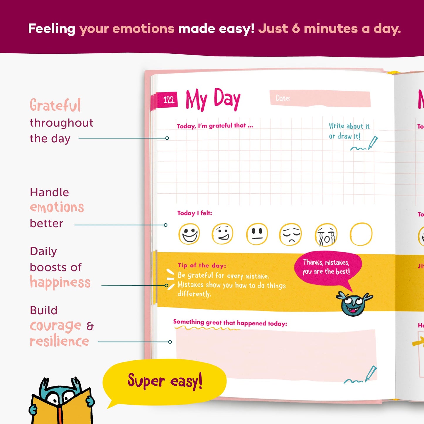UrBestSelf 6-Minute Kids Diary — Gratitude & Mindfulness Journal (Ages 6-12)