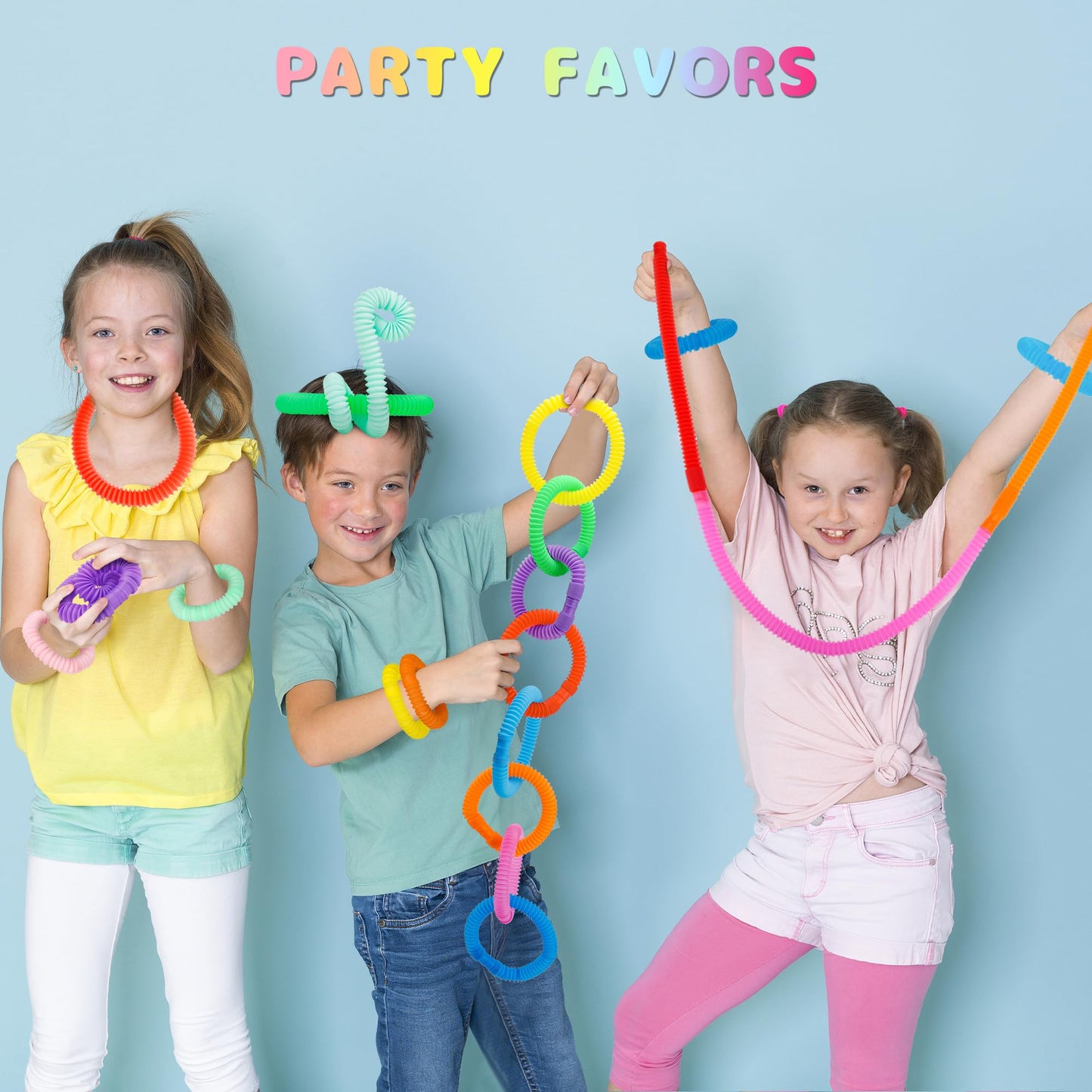 UrChoice Pop Tubes — 30-Pack Colorful Stretchy Fidget Toys for Kids & Adults