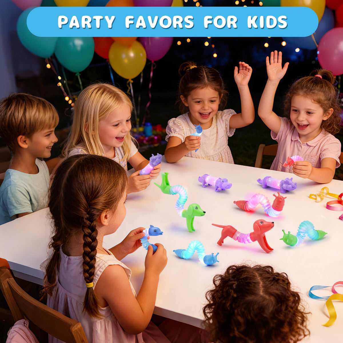 UrChoice Glow Pop 20-Pack LED Animal Tubes – Sensory Fidget Toys for Kids 3-8