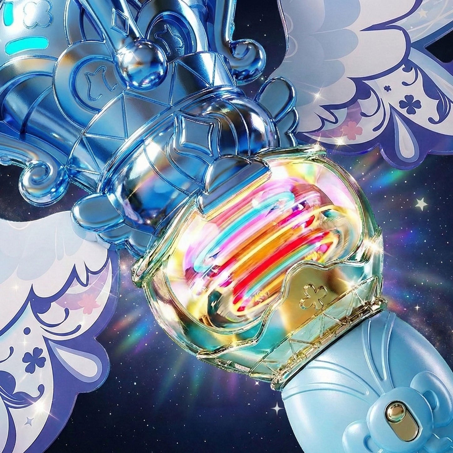 Uregoio Princess Bubble Wands Machine for Kids – Outdoor Bubble Maker with Rotating Design, Rechargeable, Light Up & Music (Blue)