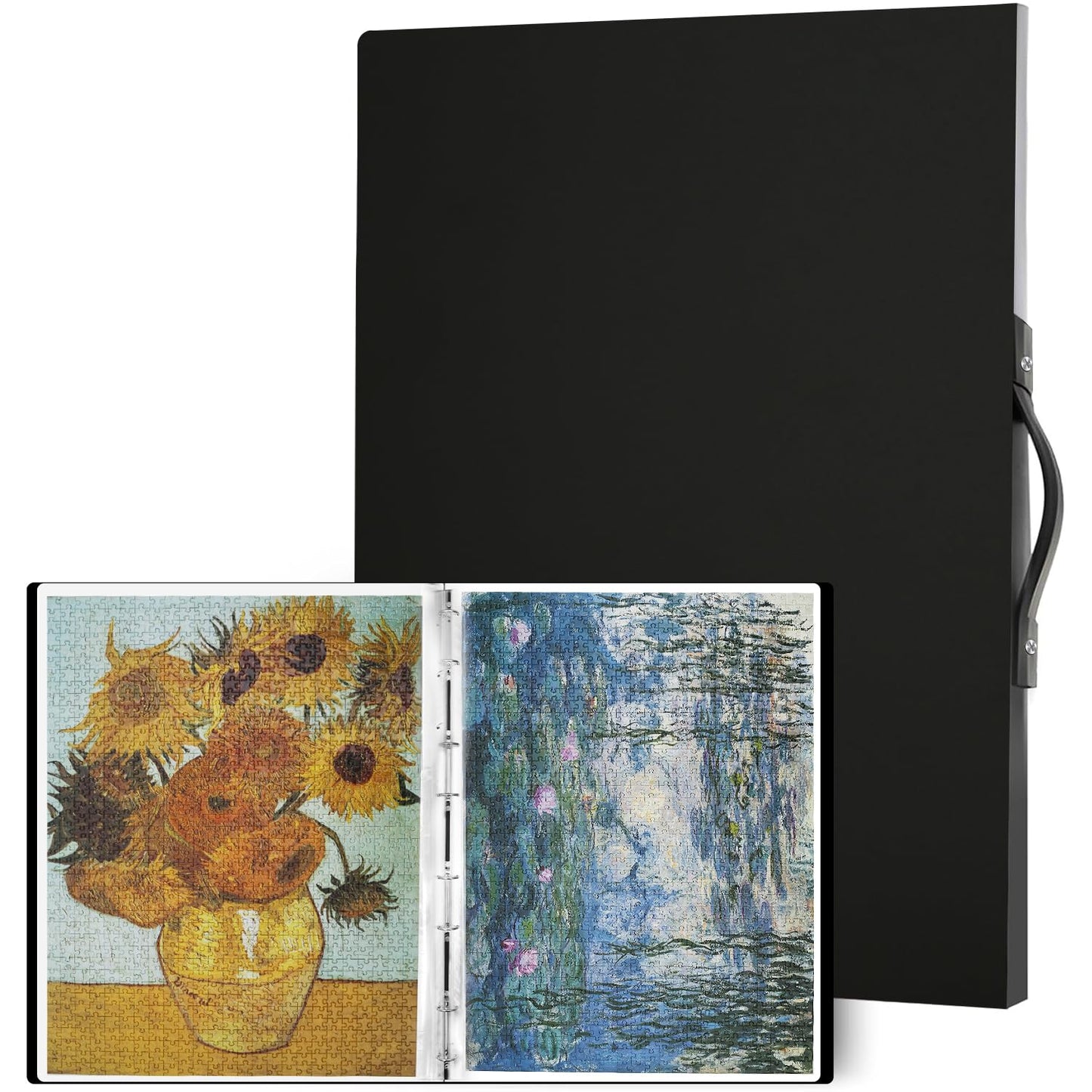 URHELPER Puzzle Storage Folder – 25 x 30.7 in, Black | 20 Pockets & Elastic Bands