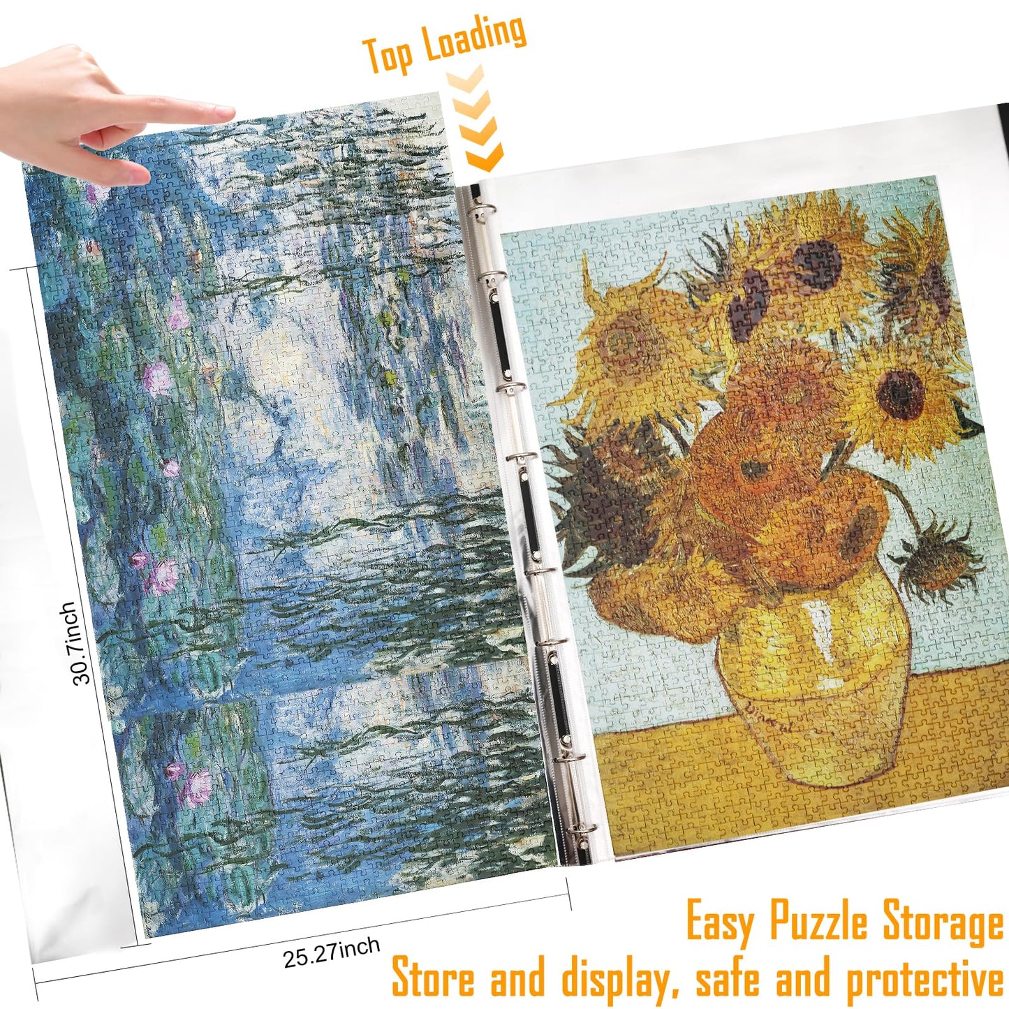 URHELPER Puzzle Storage Folder – 25 x 30.7 in, Black | 20 Pockets & Elastic Bands