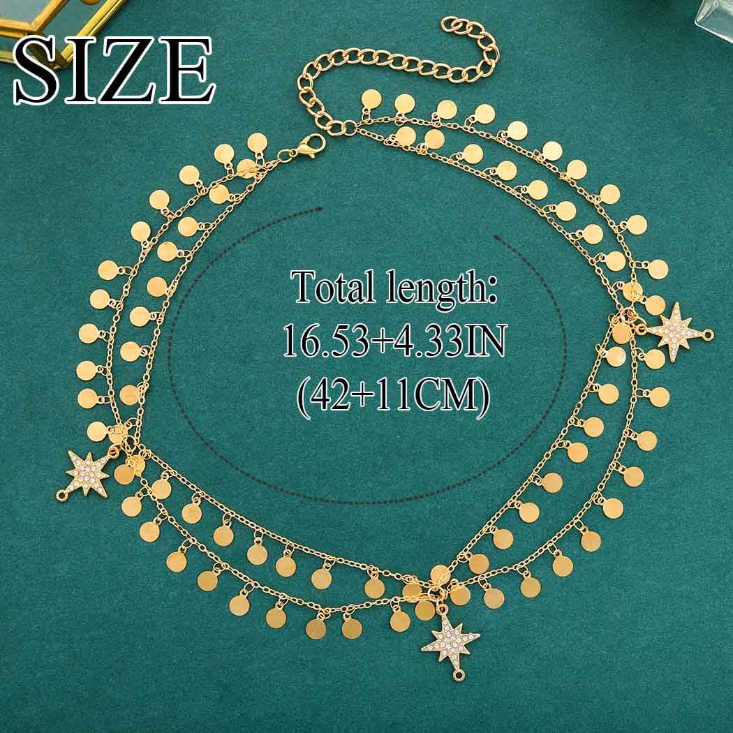 Urieo Gold Sequin Head Chain – Star Halo Rhinestone Hair Accessory