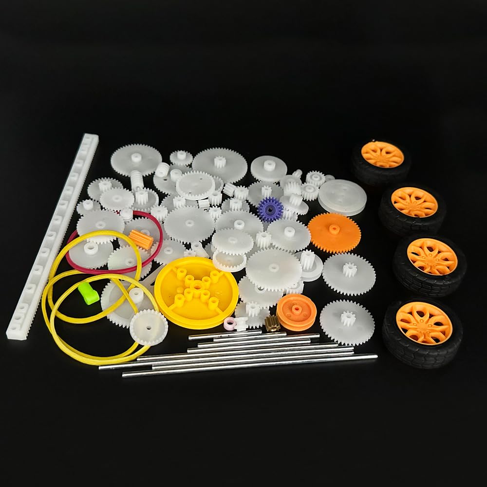 URIMPAVIDO 82PCS Plastic Gears Set for DC Motors | DIY Kits, RC Cars & Robotics