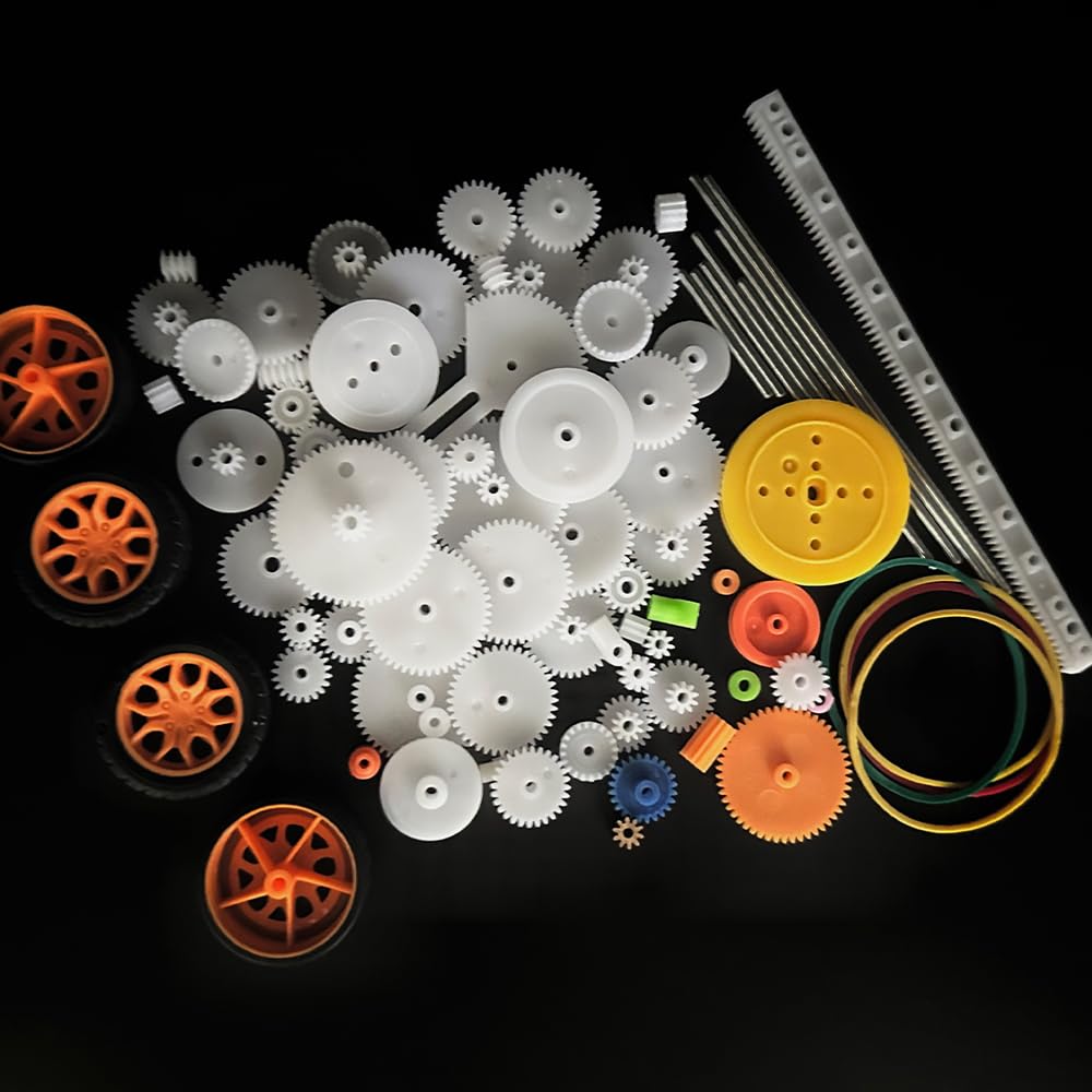 URIMPAVIDO 82PCS Plastic Gears Set for DC Motors | DIY Kits, RC Cars & Robotics