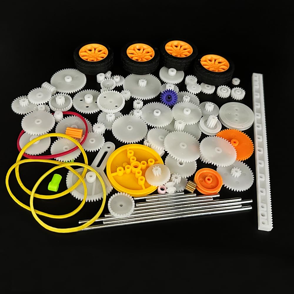 URIMPAVIDO 82PCS Plastic Gears Set for DC Motors | DIY Kits, RC Cars & Robotics