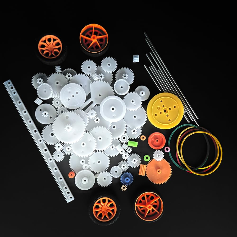 URIMPAVIDO 82PCS Plastic Gears Set for DC Motors | DIY Kits, RC Cars & Robotics