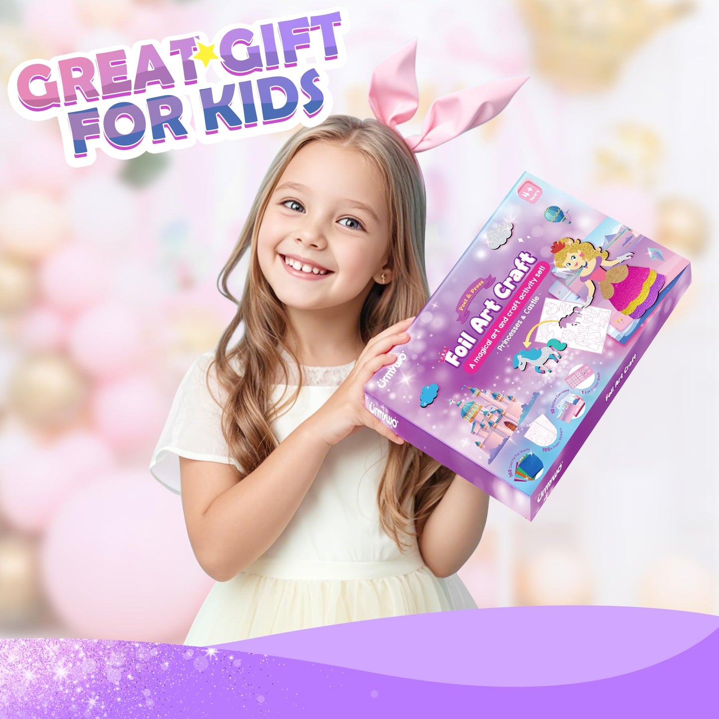URMYWO Foil Arts Kit for Kids 4-8 – No Mess Princess Crafts & DIY Coloring