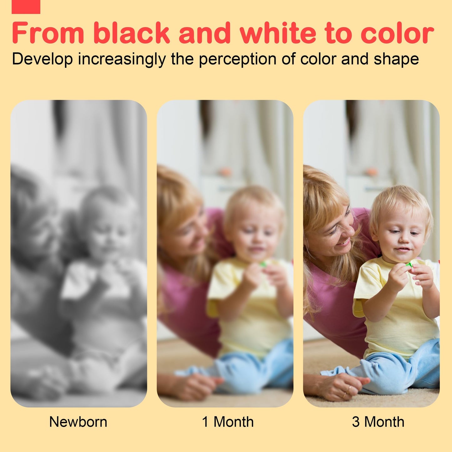 URMYWO Black & White Baby Toys – High-Contrast Tummy Time Book, Montessori Visual Stimulation (0-12 Months)