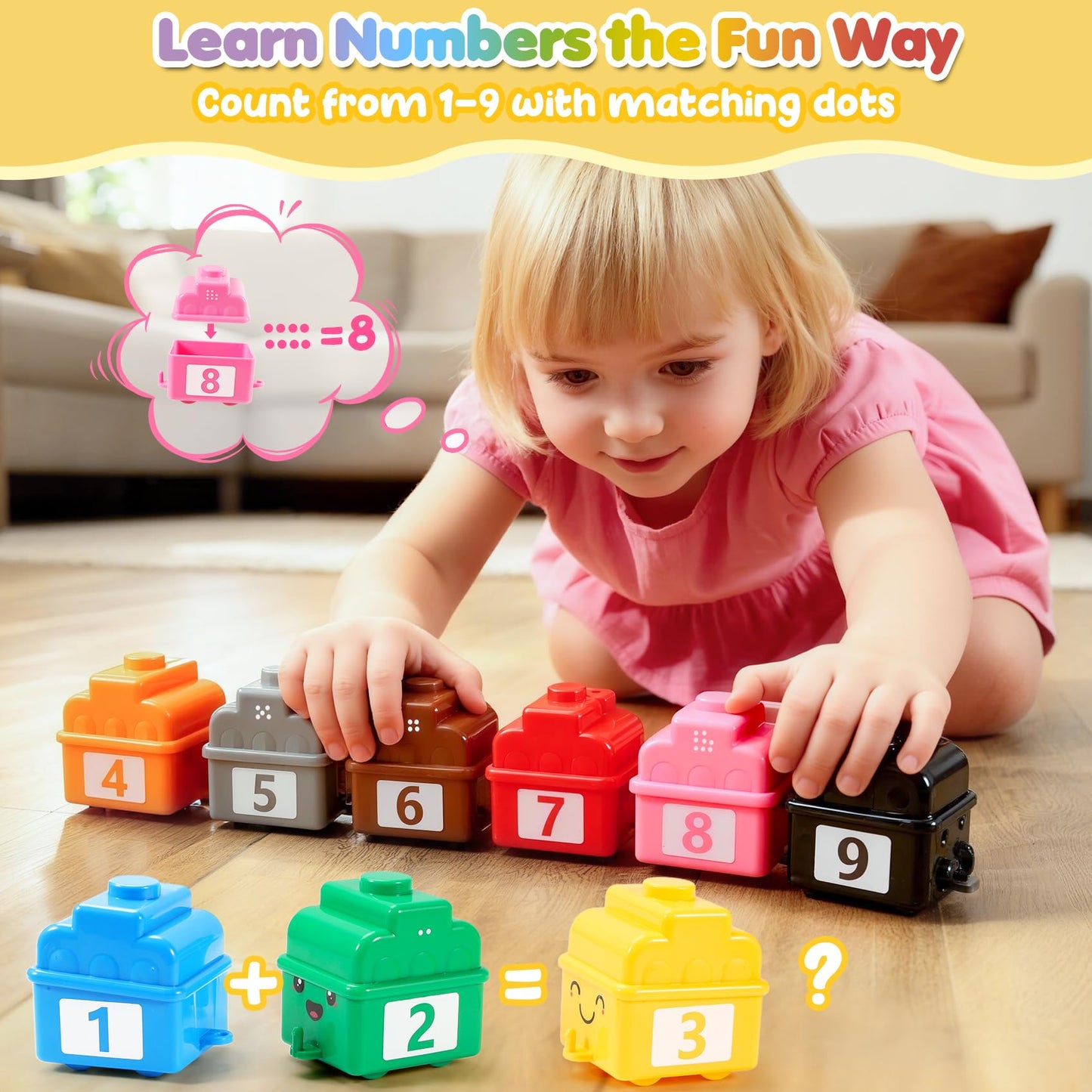 URMYWO Toddler Train Set with Finger Puppets & Play Mat – Montessori Learning Toys for 1–3 Years