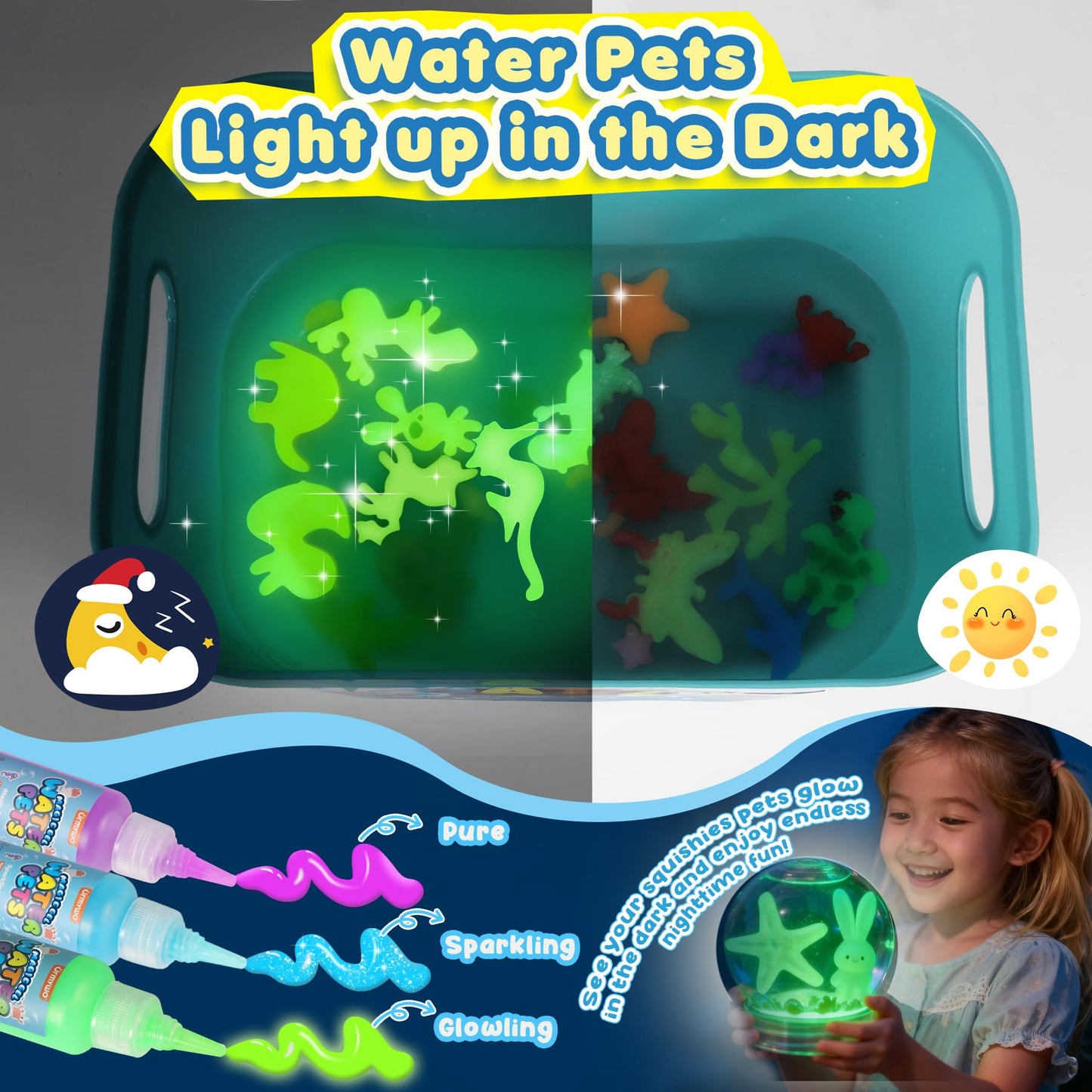 URMYWO Magic Water Elf Kit – 20 Gels, 24 Molds, DIY Squishy Water Pets