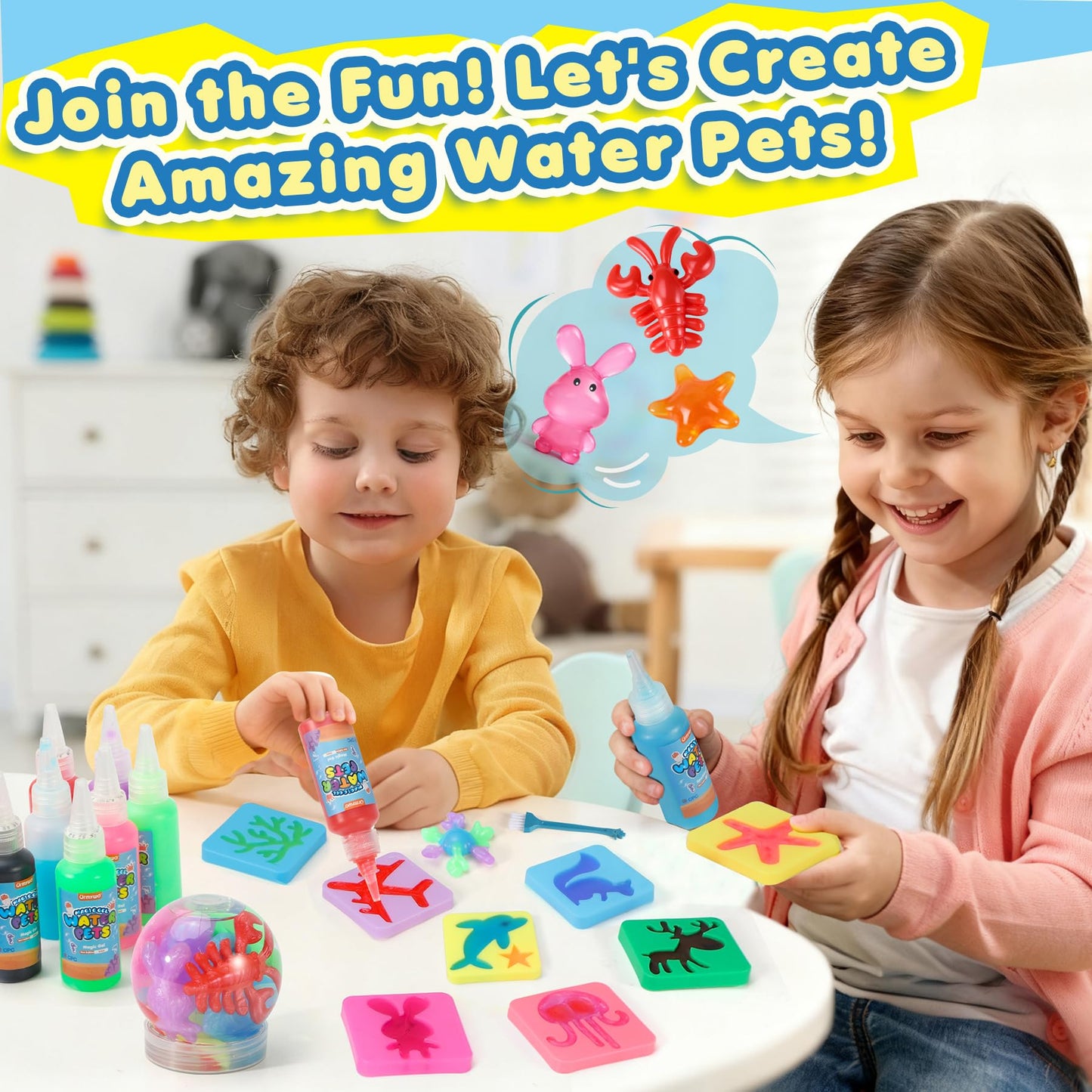 URMYWO Magic Water Elf Kit – 20 Gels, 24 Molds, DIY Squishy Water Pets