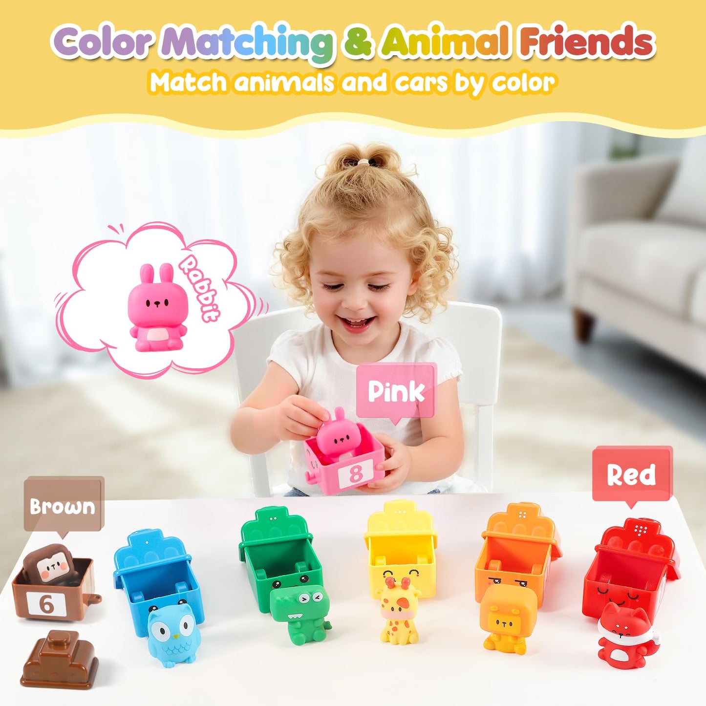 URMYWO Toddler Train Set with Finger Puppets & Play Mat – Montessori Learning Toys for 1–3 Years