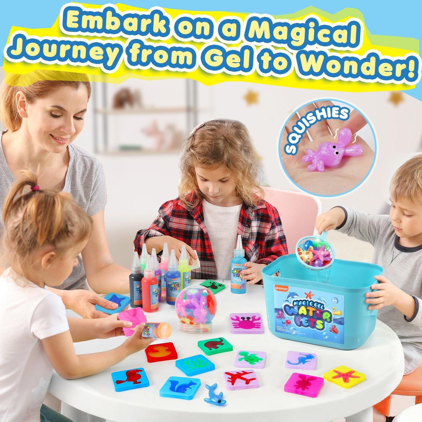 URMYWO Magic Water Elf Kit – 20 Gels, 24 Molds, DIY Squishy Water Pets