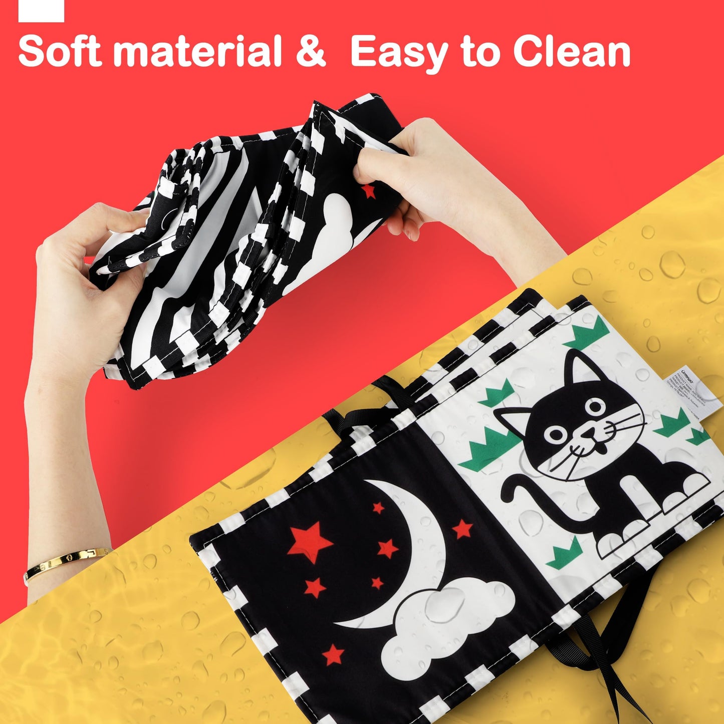 URMYWO Black & White Baby Toys – High-Contrast Tummy Time Book, Montessori Visual Stimulation (0-12 Months)