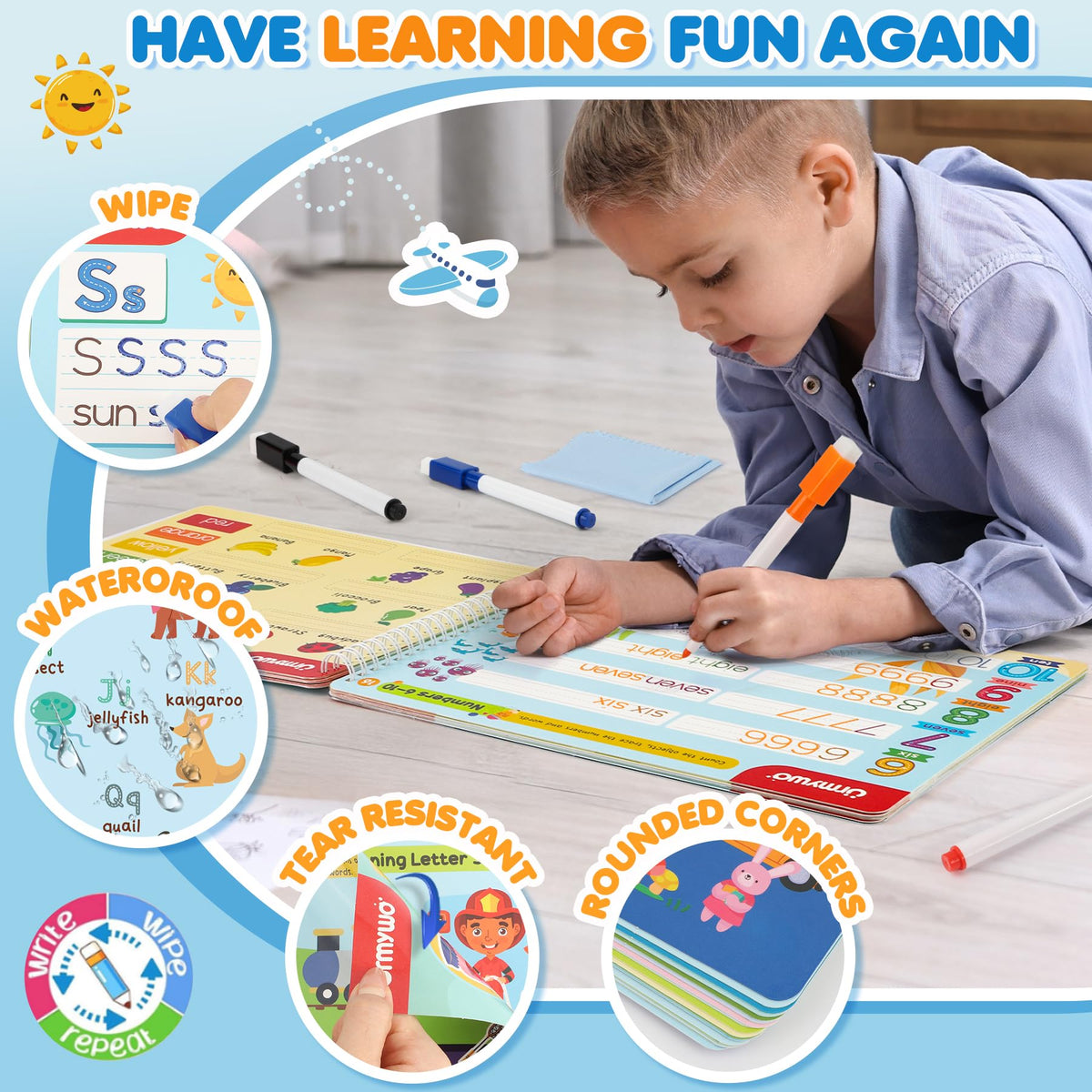 URMYWO Preschool Learning Activities – Reusable Tracing Books for 2-5 Year Olds