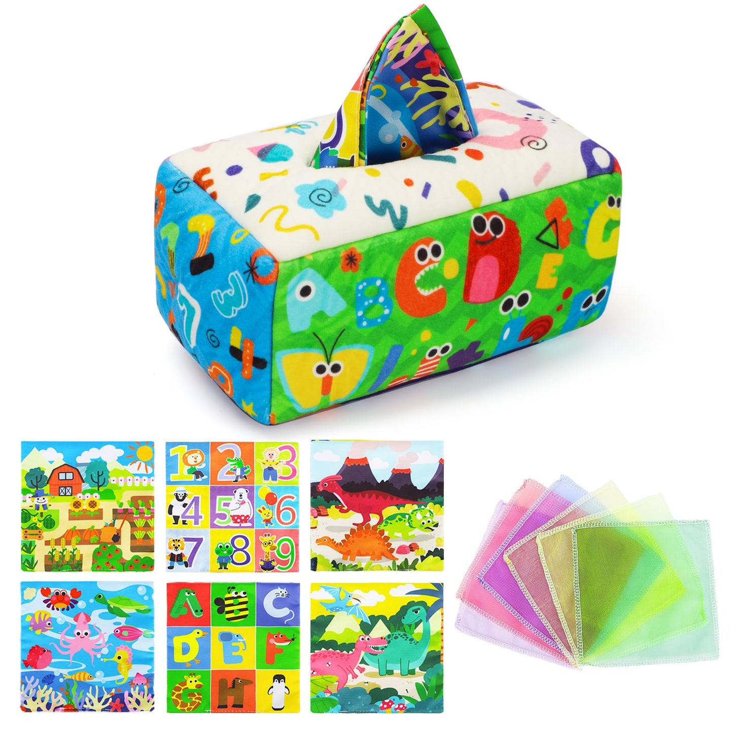 URMYWO Baby Tissue Box Toy – Montessori Play for 6-12 Months | Soft Crinkle Sensory Toy