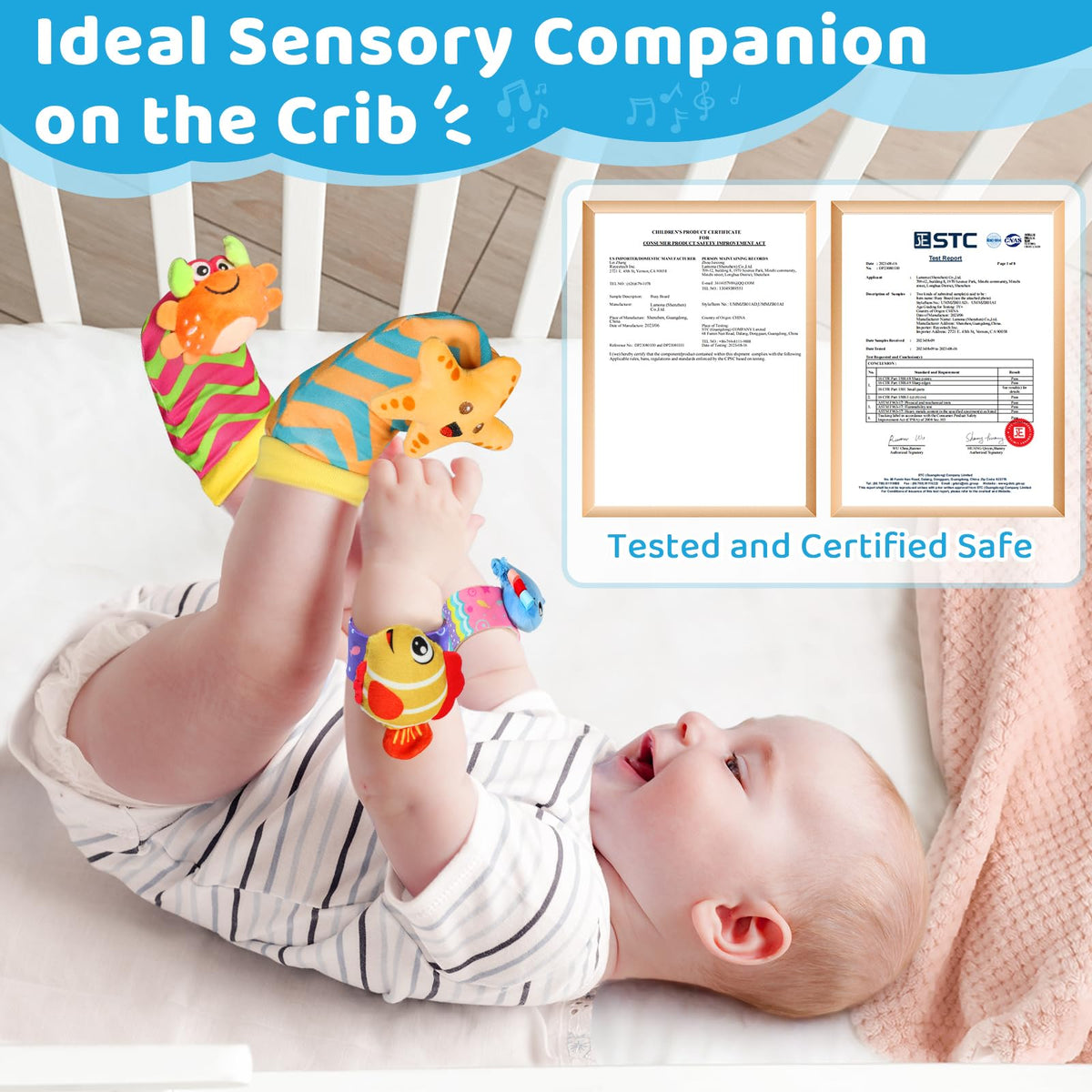 URMYWO Wrist Rattles for Baby – Rattle Socks & Foot Finder Set | Infant Toys 0–12 Months | Newborn Essentials