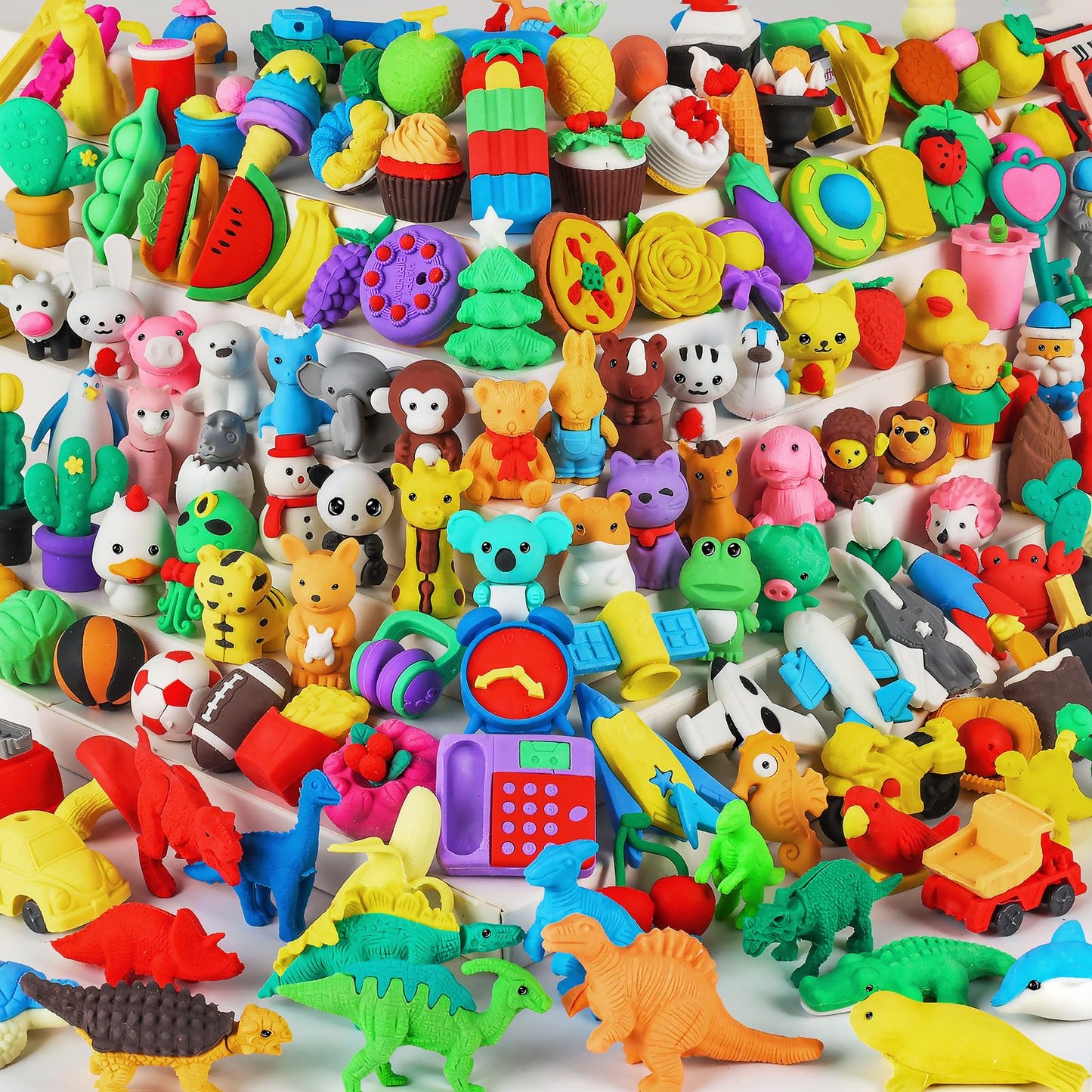 URSKYTOUS 151Pcs Animal Erasers Puzzle Set – Classroom Prizes & Party Favors
