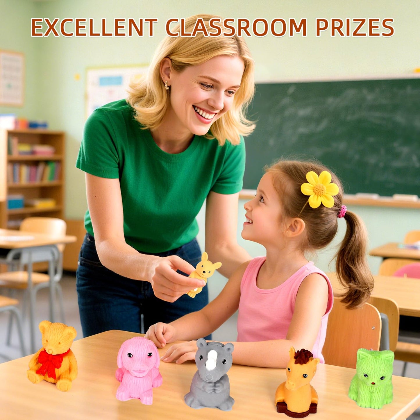 URSKYTOUS 90Pcs Animal Erasers – Take-Apart 3D Puzzle Desk Pets for Kids