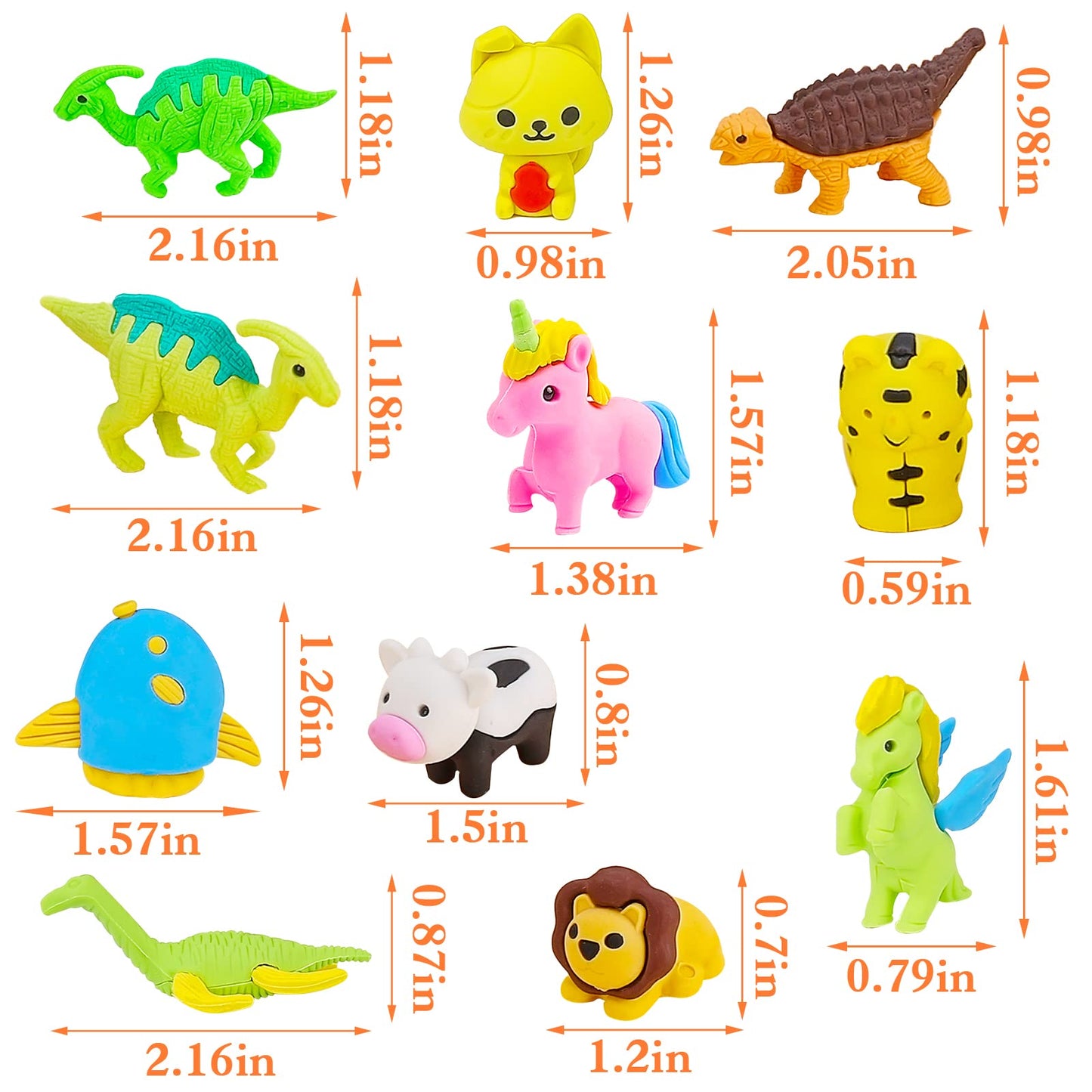 URSKYTOUS 80Pcs Animal Erasers – 3D Puzzle Pencil Erasers for Classrooms