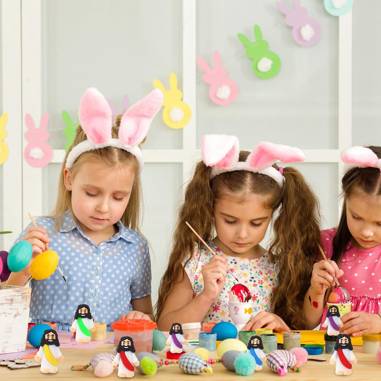 URSKYTOUS 25Pcs Little Jesus Figures Bulk – Mini Rubber Baby Jesus Toys for Easter Egg Fillers, Sunday School & Gifts