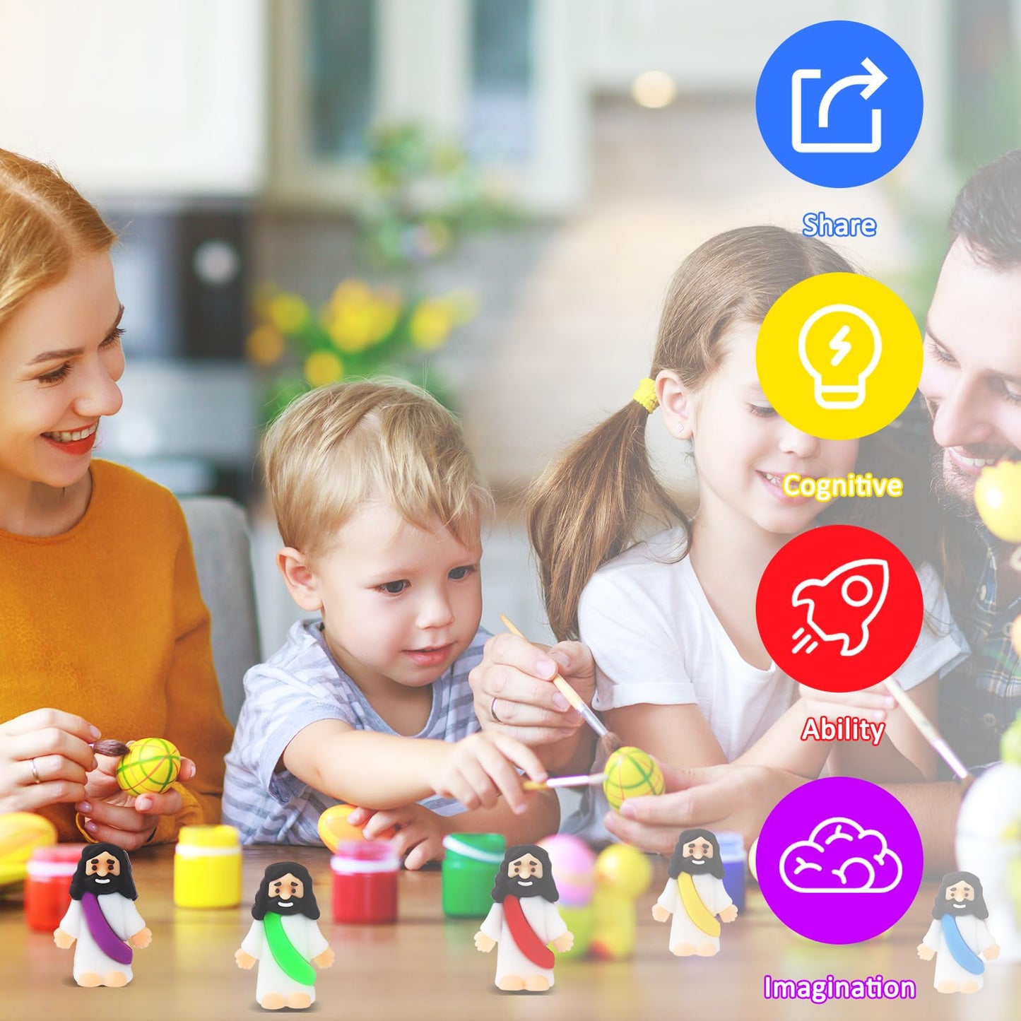 URSKYTOUS 25Pcs Little Jesus Figures Bulk – Mini Rubber Baby Jesus Toys for Easter Egg Fillers, Sunday School & Gifts