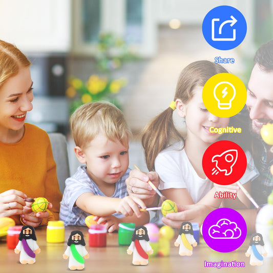 URSKYTOUS 25Pcs Little Jesus Figures Bulk – Mini Rubber Baby Jesus Toys for Easter Egg Fillers, Sunday School & Gifts