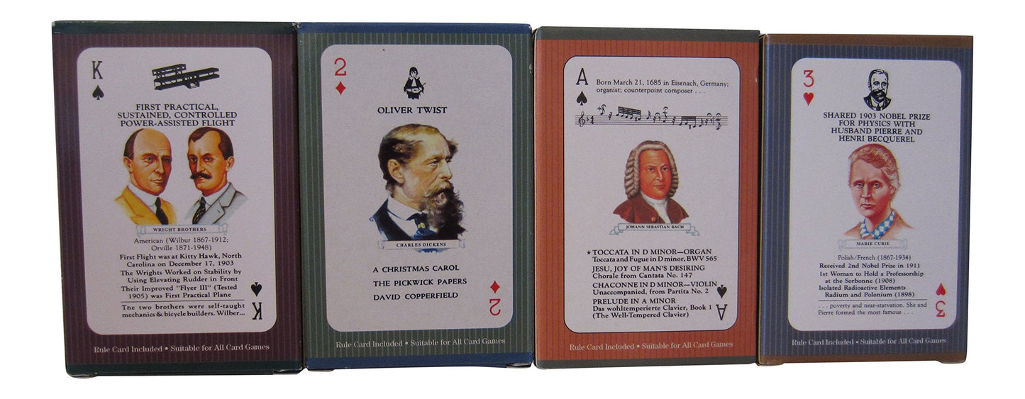 U.S. Games Systems, Inc. Educational Card Games Bundle – Authors, Explorers, Inventors & Scientists (Ages 10+)