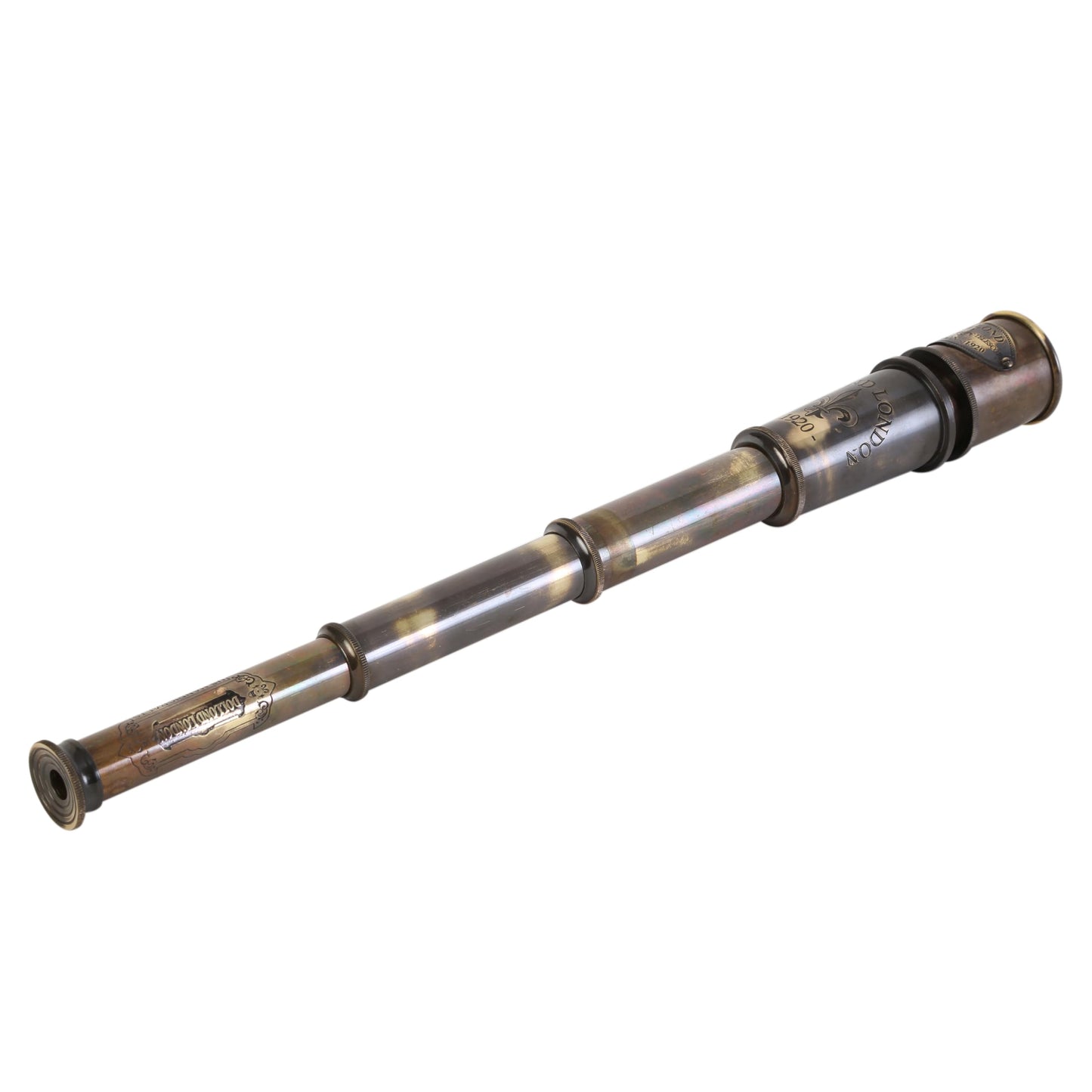 US HANDICRAFTS 1920 Marine Telescope – Vintage Brass Spyglass with Wooden Box | 15-Inch Antique Nautical Monocular