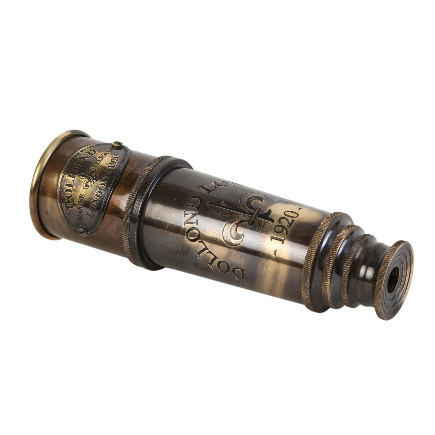 US HANDICRAFTS 1920 Marine Telescope – Vintage Brass Spyglass with Wooden Box | 15-Inch Antique Nautical Monocular