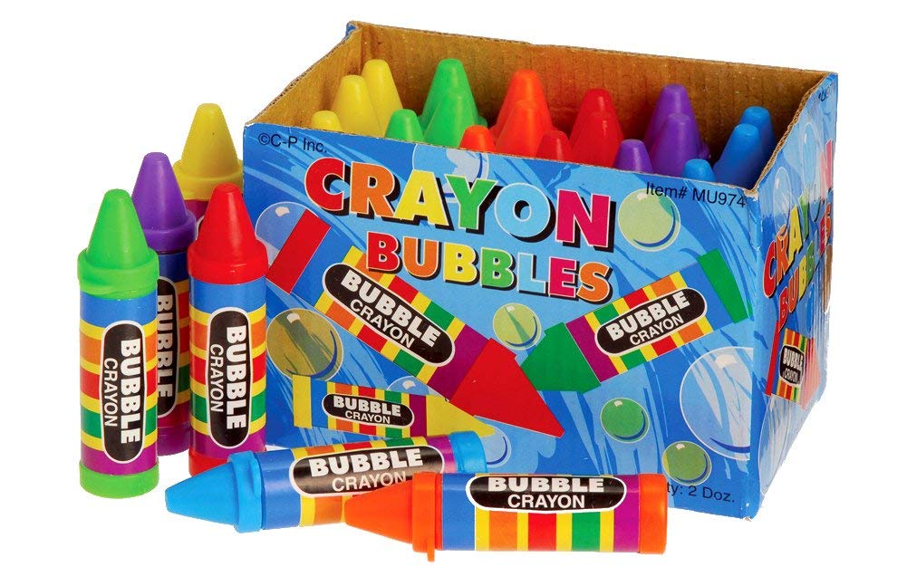 U. S. Toy Crayon Bubbles, 24 Count – Colorful Plastic Bubble Wands for Outdoor Play