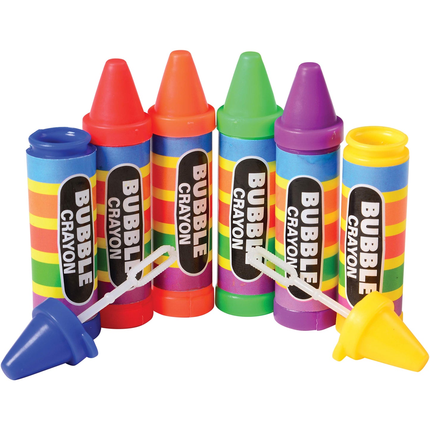 U. S. Toy Crayon Bubbles, 24 Count – Colorful Plastic Bubble Wands for Outdoor Play