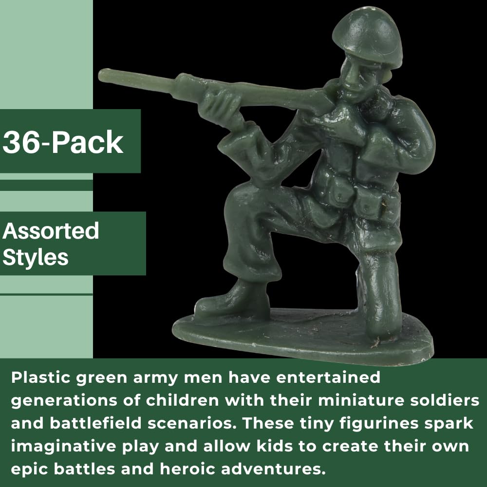 U. S. Toy Deluxe Bag of Classic Green Army Soldiers – 36 Pc (USTVL47)