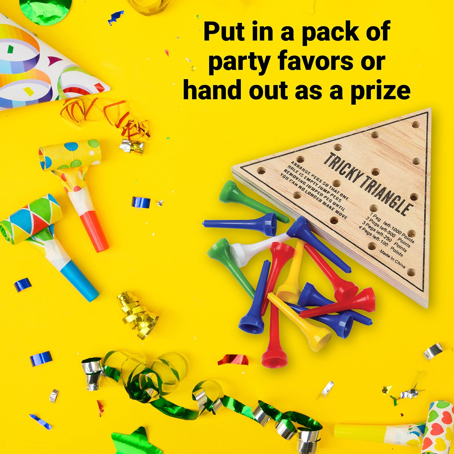 U.S. Toy Tricky Triangle Game - Travel Peg Solitaire for On-the-Go Fun
