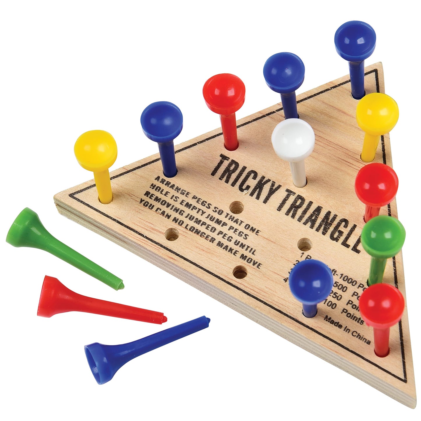 U.S. Toy Tricky Triangle Game - Travel Peg Solitaire for On-the-Go Fun