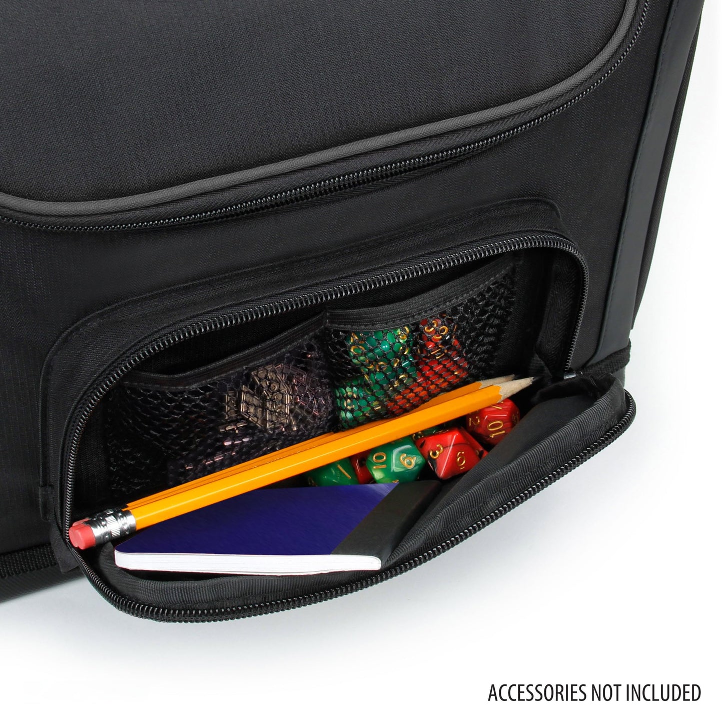 USA Gear Compact Travel Bag for D&D Accessories | Small DnD Bag with Dividers & Shoulder Strap – Black