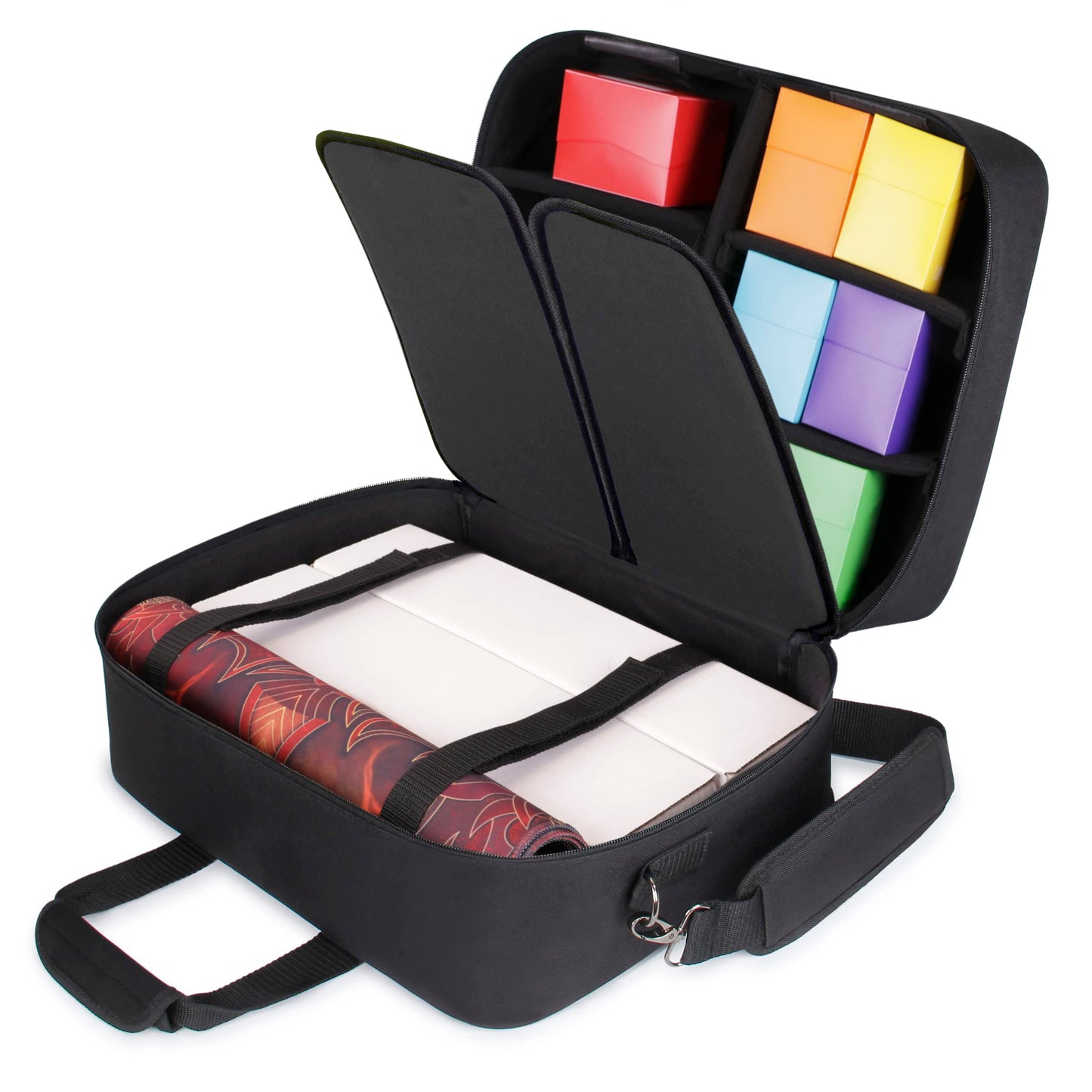 USA Gear XL MTG Deck Box Travel Case – Large, Weather-Resistant with Custom Interior & Padded Protection