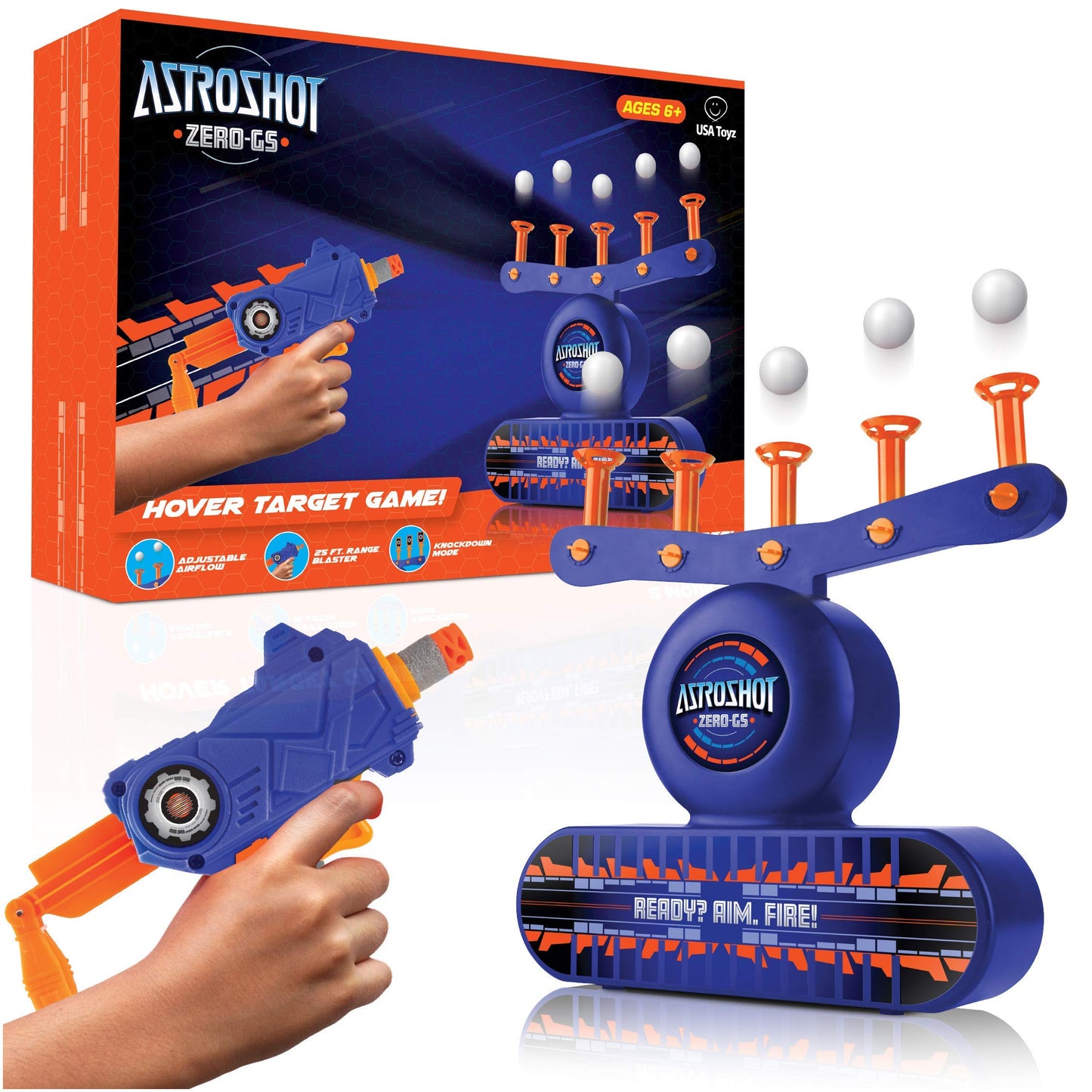 USA Toyz AstroShot Zero GS Shooting Game Set – Nerf-Compatible Floating Ball Targets