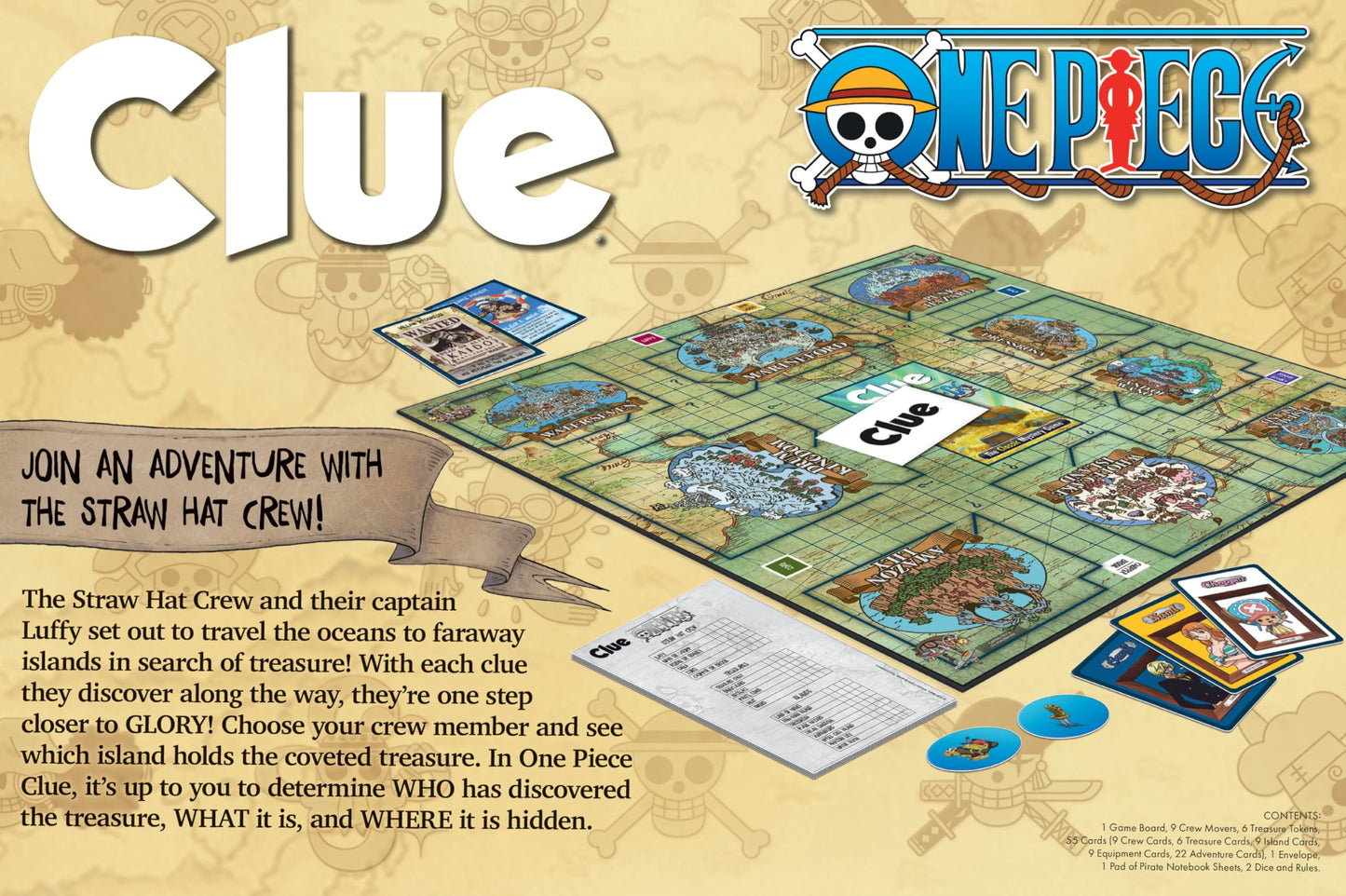USAOPOLY Clue: One Piece Board Game – Find Hidden Treasure with Luffy & the Straw Hat Crew