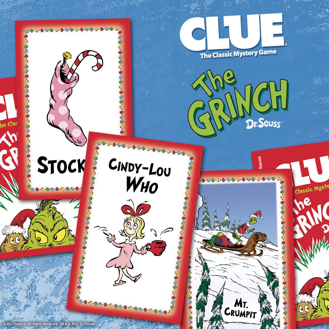 USAOPOLY CLUE The Grinch – Whoville Holiday Mystery Board Game | Officially Licensed Dr. Seuss