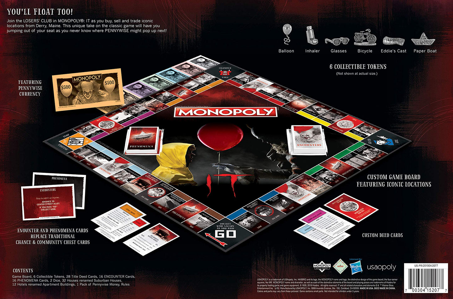 USAOPOLY Monopoly IT Board Game – Officially Licensed IT Film Edition