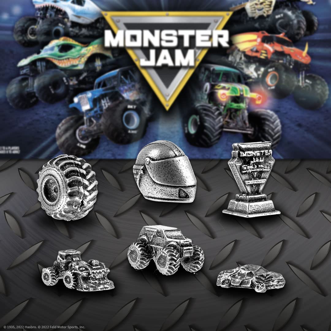 USAOPOLY Monopoly: Monster Jam – Collectible Trucks Including Grave Digger, El Toro Loco