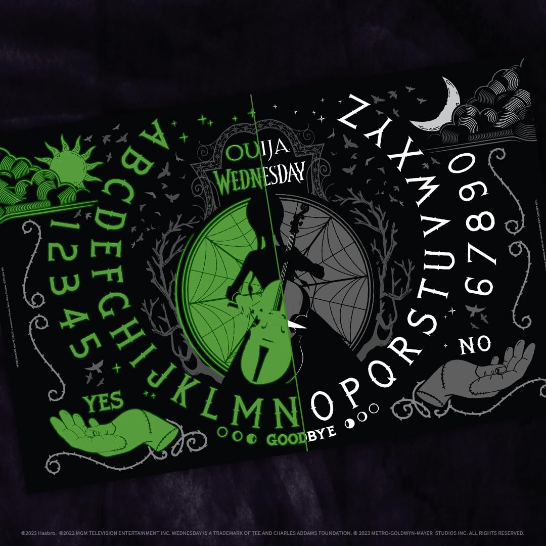USAOPOLY Ouija: Wednesday – Glow-in-the-Dark, Officially Licensed Board Game for 2-4 Players