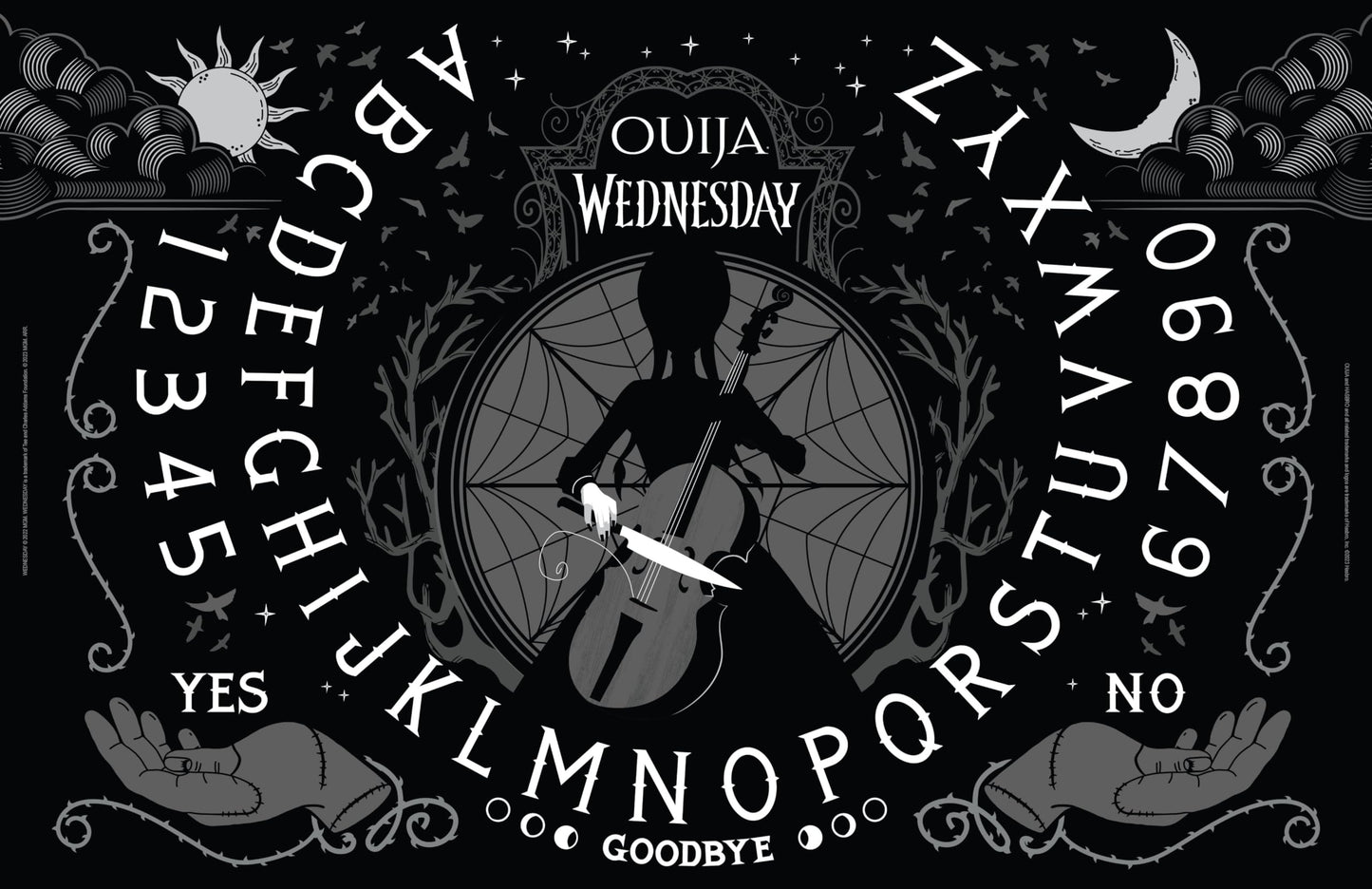 USAOPOLY Ouija: Wednesday – Glow-in-the-Dark, Officially Licensed Board Game for 2-4 Players