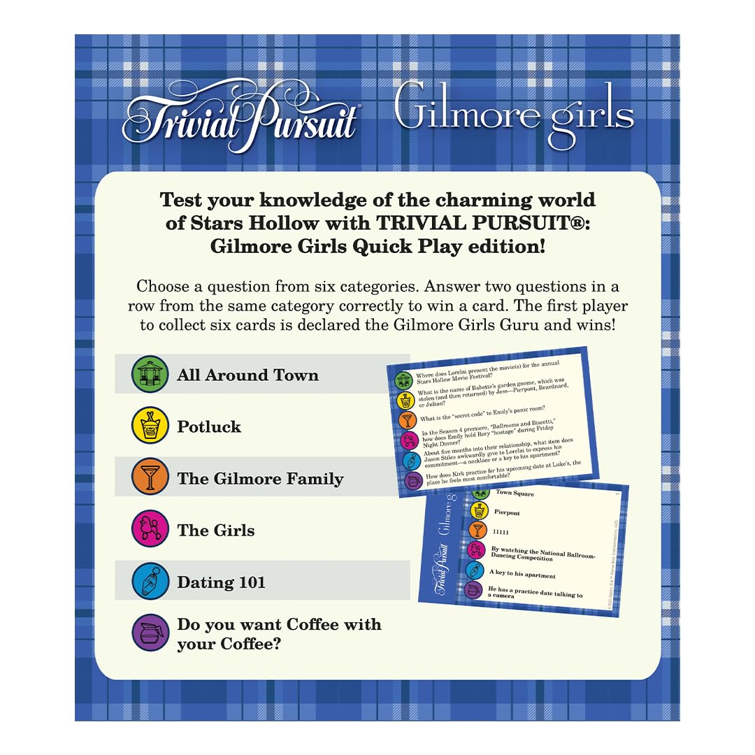 Trivial Pursuit Gilmore Girls Quick Play Edition — 600 Questions in 6 Categories | USAOPOLY