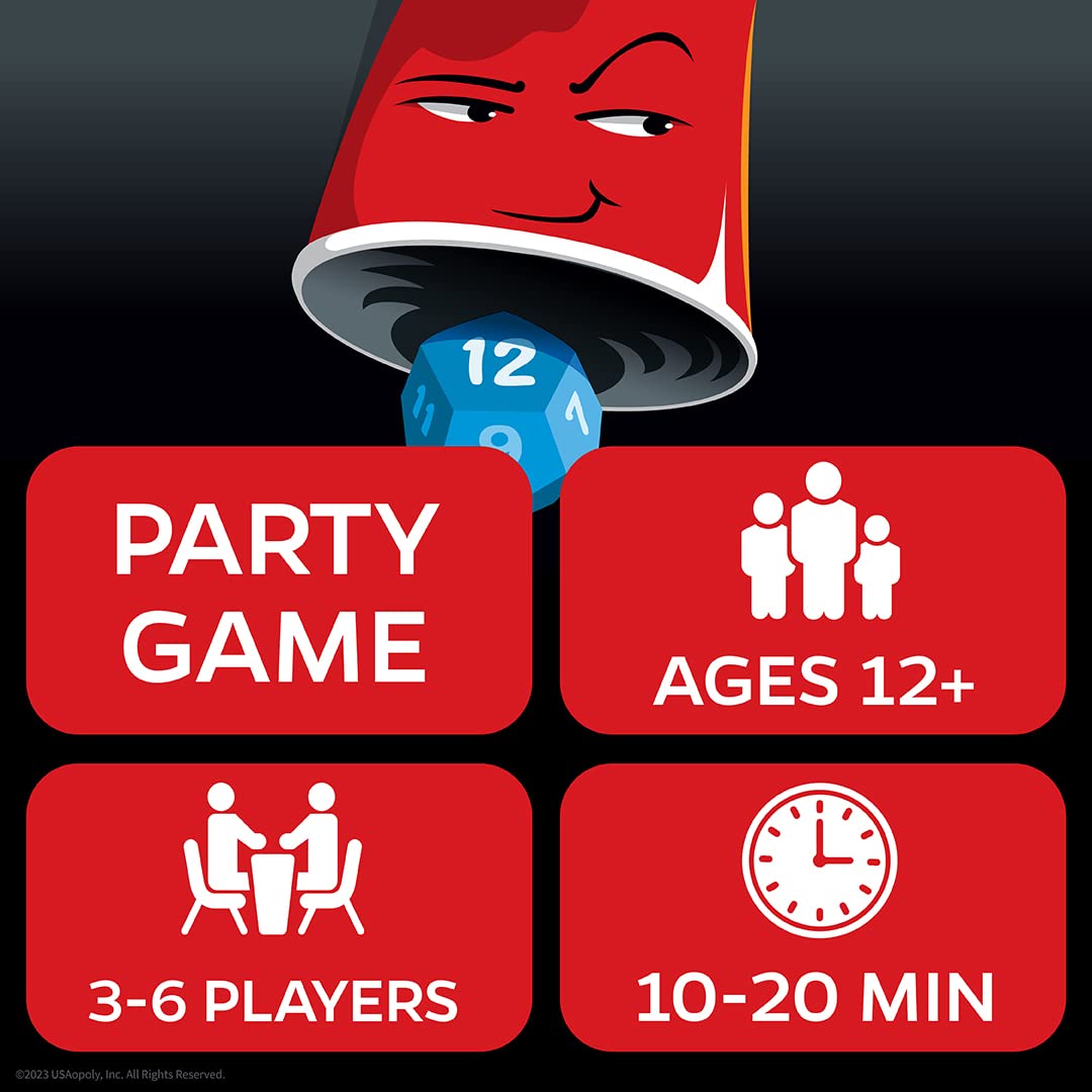 USAOPOLY What The Cup!? — Social Bluffing Dice Game for 3-6 Players