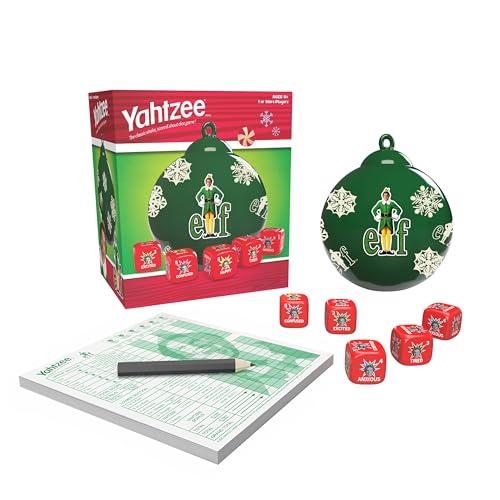 USAOPOLY Yahtzee Elf Edition — Buddy Ornament Dice Cup for Festive Family Fun